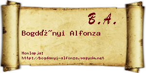 Bogdányi Alfonza névjegykártya